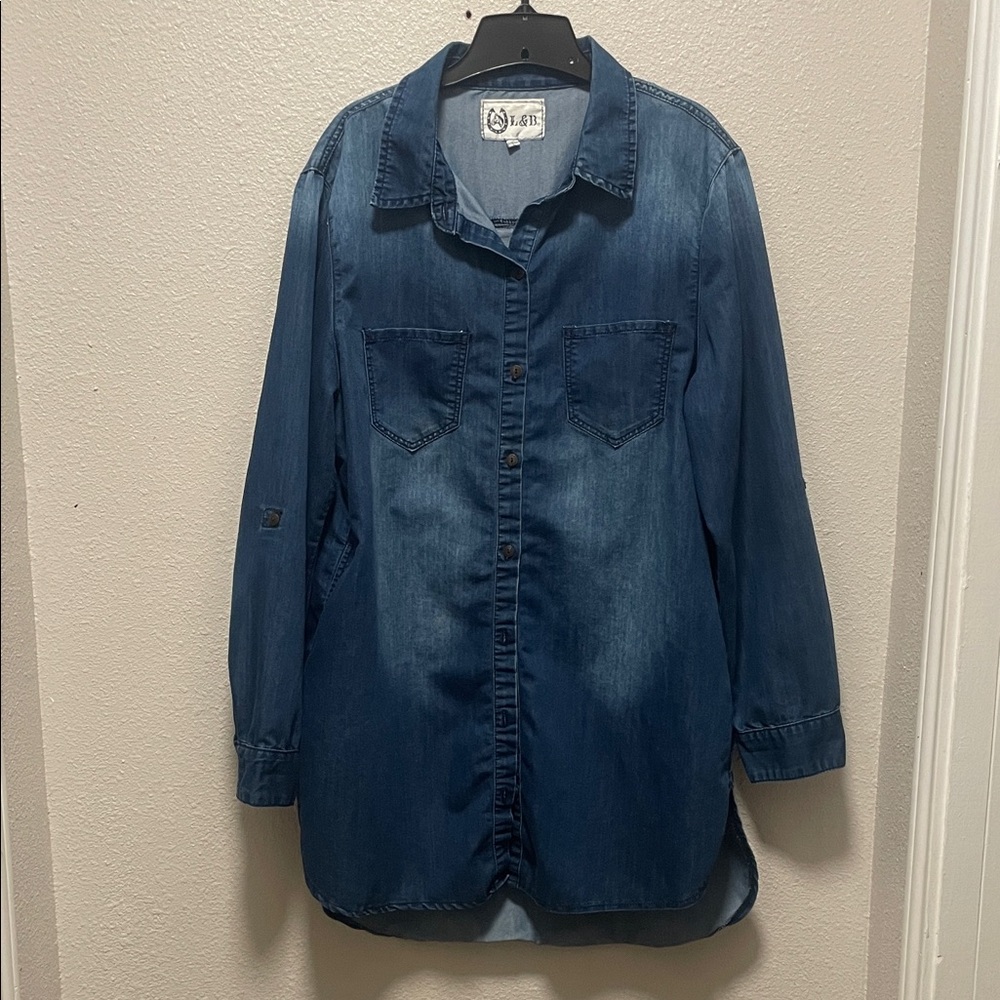 L&B Dark Blue Denim Shirt Dress